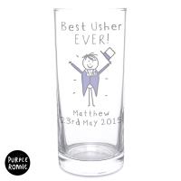 Personalised Purple Ronnie Wedding Male Hi Ball Glass Extra Image 1 Preview